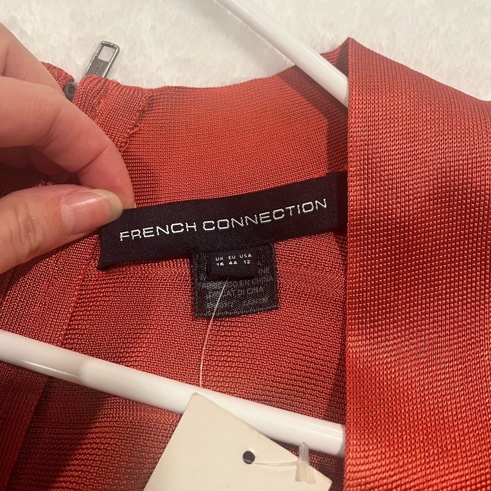 French Connection Miami Spotlight Bandage Dress in Tuscan Copper - Size 12 - Picture 6 of 8